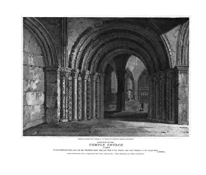 Temple Church Prints: Doorway to the Temple Church. London. late 18th century. Artist: JC Smith
