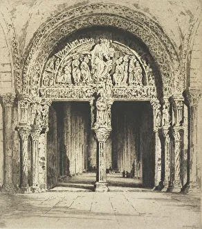 Masonry Prints: The doorway, Vézelay, France, 1915. Creator: Albany E Howarth