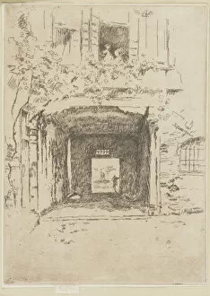 View Through Gallery: Doorway and Vine, 1879-1880. Creator: James Abbott McNeill Whistler