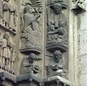 Detail of the doorway on the west front of Chartres Cathedral, 12th century