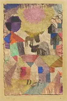 Dada Prints: Dorfartig, Hauser, 2 Rinder (Village-like)