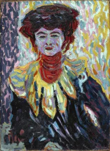 Kirchner Ernst Prints: Doris with Ruff Collar, 1906. Creator: Ernst Kirchner