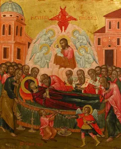 Gold Ground Collection: The Dormition of the Virgin. Creator: Ioannes Mokos