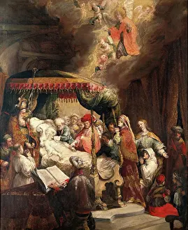 Dormition Prints: The dormition of the Virgin. Creator: Rembrandt Harmenszoon van Rijn, 1606-1669 (After)