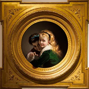 Trompe Loeil Prints: Dos niñas riendo (Two Laughing Girls), 1880. Creator: Borrell del Caso, Pere (1835-1910)