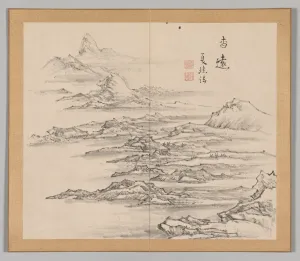 Double Album of Landscape Studies after Ikeno Taiga, Volume 2 (leaf 5), 18th century