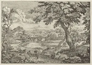 Arch Bridge Prints: Double Arched Bridge, 1696. Creator: Crescenzio Onofri