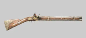 Iron Prints: Double-Barreled Flintlock Blunderbuss, Russia, 1800. Creator: Unknown