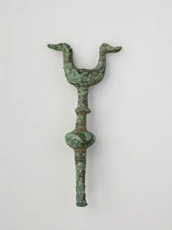 8th Century Bc Prints: Double Birds on Knobbed Pole, Geometric Period (800-600 BCE). Creator: Unknown