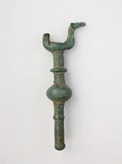 8th Century Bc Prints: Double Birds on Knobbed Stand, Geometric Period (800-600 BCE). Creator: Unknown