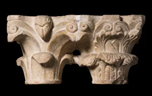 Capital Prints: Double Capital, Italian or French, 11th-13th century. Creator: Unknown