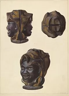 Bank Gallery: Double Faced Negro Head Bank, c. 1938. Creator: Clementine Fossek
