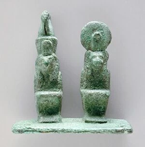 Raptor Collection: Double Figurine of Hawk and Lion Deities, Late Period-Ptolemaic Period (711-30 BCE) or later