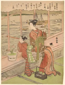Harunobu Prints: Double-Flowered Cherry: Motoura of the Minami Yamasakiya (Minami Yamasakiya uchi)