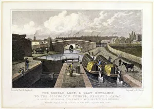 Havell Prints: The Double Lock and East Entrance to the Islington Tunnel