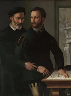 Double Male Portrait (Probably Portrait of Duke of Parma Ottavio Farnese and his Military... 1556. Creator: Manzuoli (Maso da San Friano), Tommaso (1531-1571)
