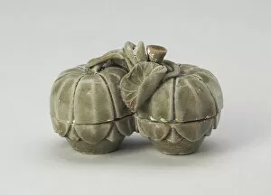 Yaozhou Ware Gallery: Double Melon-Shaped Box, Northern Song dynasty (960-1127). Creator: Unknown