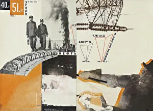 Industrialisation Prints: Double page, 1930. Creator: Klutsis, Gustav (1895-1938)