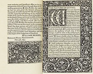 Double page from the book The Nature of Gothic by John Ruskin, 1892. Creator: Morris, William (1834-1896). Double page from the book The Nature of Gothic by John Ruskin, 1892. Creator: Morris, William (1834-1896)