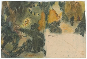 Double Page Prints: Double-page illustration to a fairy tale, 1940-1944. Creator: Jan Novak