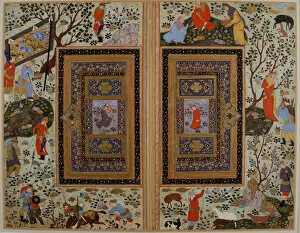 Illuminated Manuscript Gallery: Double page. Iran, Isfahan, Early 17th cen.. Creator: Iranian master