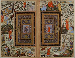 Persia Prints: Double page. Iran, Isfahan, Early 17th cen Creator: Iranian master