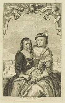 Kongernes Samling Rosenborg Prints: Double portrait of Corfitz Ulfeldt and his wife Leonora Christina, 1754. Creator: Hs