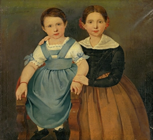 Blouse Prints: Double portrait of girls, 1844. Creator: Vaclav Govic