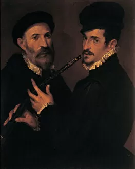 Double portrait of musicians, 1579. Artist: Passerotti, Bartolomeo (1529-1592)