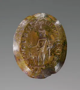 Jasper Prints: Double-Sided Engraved Gem with Magical Inscription, 2nd-4th century A.D. Creator: Unknown