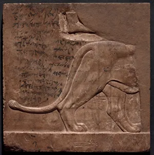 Double-sided Relief Plaque Depicting a Lion and Birds, Egypt Double-sided Relief Plaque Depicting a Lion and Birds, Egypt