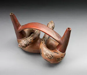 9th Century Prints: Double-Spout Bridge Vessel in the form of a Double-Headed Serpent, A. D. 600 / 1000