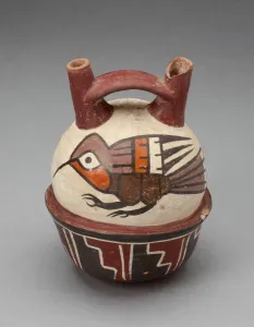 Double Spouted Prints: Double Spout Vessel Depicting Hummingbirds, 180 B. C. / A. D. 500. Creator: Unknown