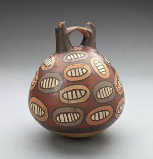 Double Spout Vessel Depicting Repeated Motifs, Possibly Beans, 180 B.C. / A.D. 500