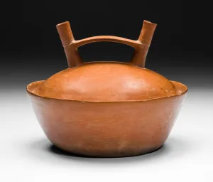 Pre Colombian Prints: Double-Spouted Orangeware Bottle, 650 / 150 B. C. Creator: Unknown