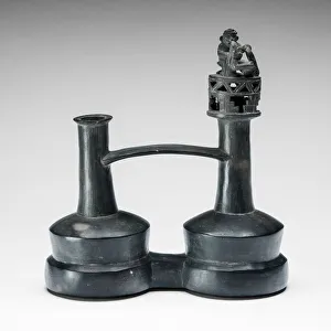 Massage Prints: Double Vessel with a Foot-Massage Scene, A. D. 1200 / 1450. Creator: Unknown