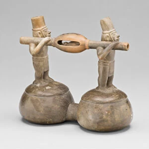 Chimu Gallery: Double Vessel Representing a Funeral Procession, A.D. 1200 / 1450. Creator: Unknown