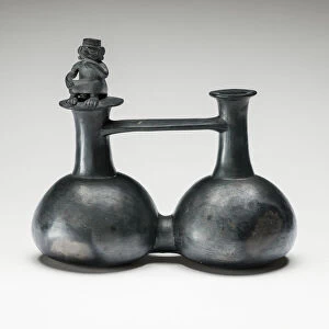 Chimu Gallery: Double Vessel with a Seated Figure, A.D. 1200 / 1450. Creator: Unknown