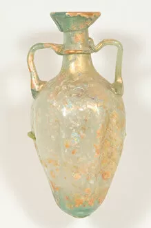 Glass Blown Technique Collection: Doubled-Handled Flask, 4th-5th century. Creator: Unknown