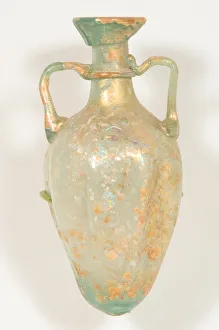 Glass Blown Technique Collection: Doubled-Handled Flask, 4th-5th century. Creator: Unknown