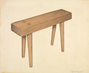 Griffith Leroy Prints: Dough Trough Bench, c. 1940. Creator: LeRoy Griffith