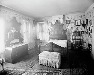 Bureau Prints: Douglas residence, bedroom with bureau & bookshelves