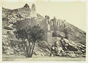 F Frith Collection: Doum Palm and Ruined Mosque, Philae, 1857. Creator: Francis Frith