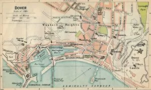 Maps Charts & Plans Collection: Dover, c20th Century. Artist: John Bartholomew