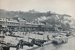 Dover - The Parade, Showing Dover Castle, 1895