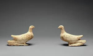 Doves Prints: Two Doves from a Funerary Monument, 350-300 BC. Creator: Unknown