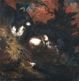 Two Doves on a Roof, 18th century. Creator: Unknown