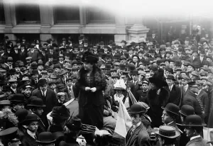 Orator Prints: Dr. Anna Shaw in Wall Street, 1911. Creator: Bain News Service