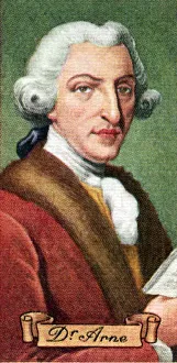 Upholsterer Prints: Dr. Arne, upholsterer and composer, taken from a series of cigarette cards, 1935