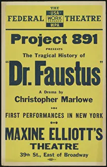 Doctor Faustus Prints: Dr. Faustus, New York, [1936]. Creator: Unknown